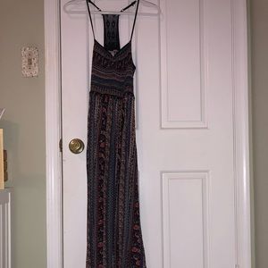 Tiki Print Maxi Dress